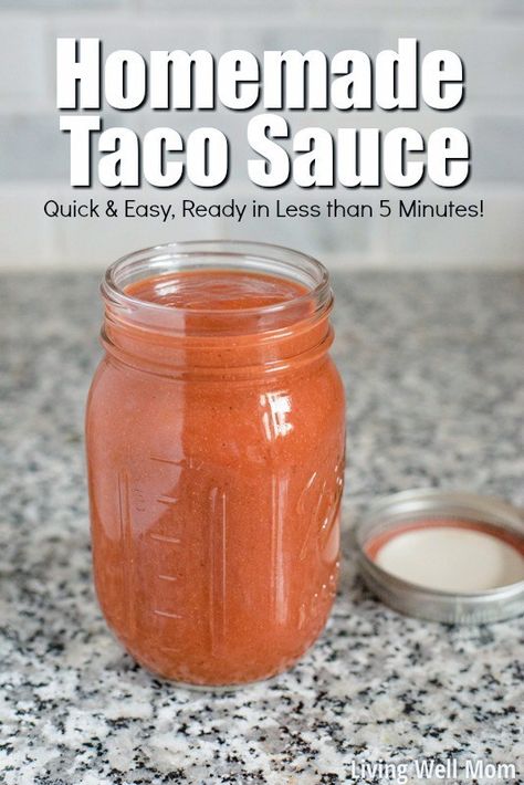 Homemade Taco Sauce Recipe in Less than 5 Minutes | Paleo, No Refined-Sugar Taco Sauce Recipe, Homemade Taco Sauce, Taco Sauce Recipes, Homemade Taco Seasoning Recipe, Taco Seasoning Recipe, Hot Sauce Recipes, Bee Free, Homemade Condiments, Taco Sauce