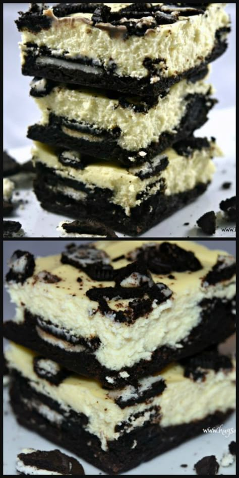 oreo-cheesecake-bars-stacked Oreo Cheesecake Brownies, Diy Easy Recipes, Oreo Dessert, Cheesecake Brownies, Oreo Cheesecake, Savoury Cake, Betty Crocker, Homemade Chocolate, Brownie Recipes