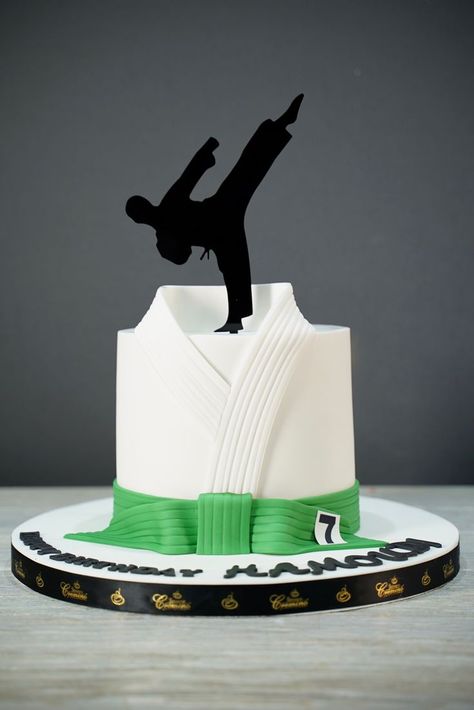 Karate Birthday Cake, Taekwondo Cake, Taekwondo Birthday, Karate Cake, Wrestling Cake, Karate Birthday Party, Martial Arts Birthday, Ninja Cake, Karate Birthday