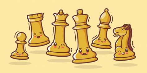 Chess pieces cute cartoon illustration | Premium Vector #Freepik #vector #design #cartoon #doodle #game Cartoon Chess Pieces, Cute Cartoon Illustration, Chess Club, Cartoon Painting, Poster Drawing, Diy Canvas Art Painting, Chess Pieces, Design Gallery, Cat Illustration