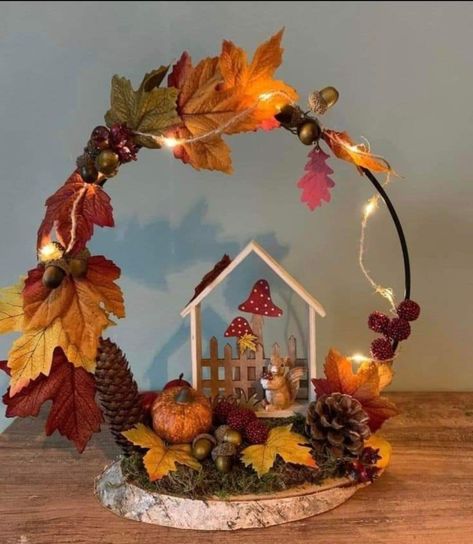 Dekoratívne Vence, Fun Fall Crafts, Fall Arts And Crafts, Fall Thanksgiving Decor, Autumn Decorating, Fall Halloween Crafts, Autumn Crafts, Fall Crafts For Kids, Fall Projects