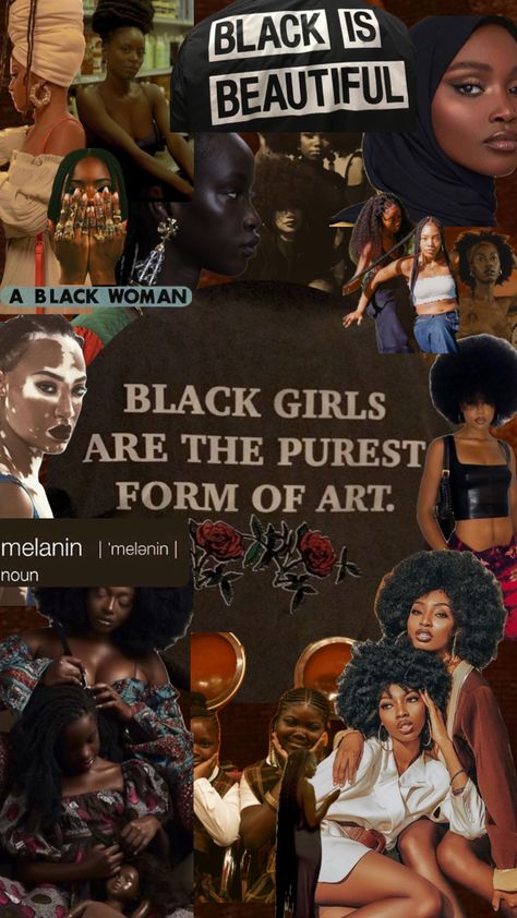 #blackgirlshuffles #melaninbabe #blackisbeautiful #bhm2023 Bhm Wallpaper Aesthetic, Business Ideas For Black Women, Bhm Wallpaper, Black Women Asthetics, Black Soul Aesthetic, Aesthetic Pictures Black Women, Black Woman Collage, Black Art Collage, Black Art Pictures Beautiful