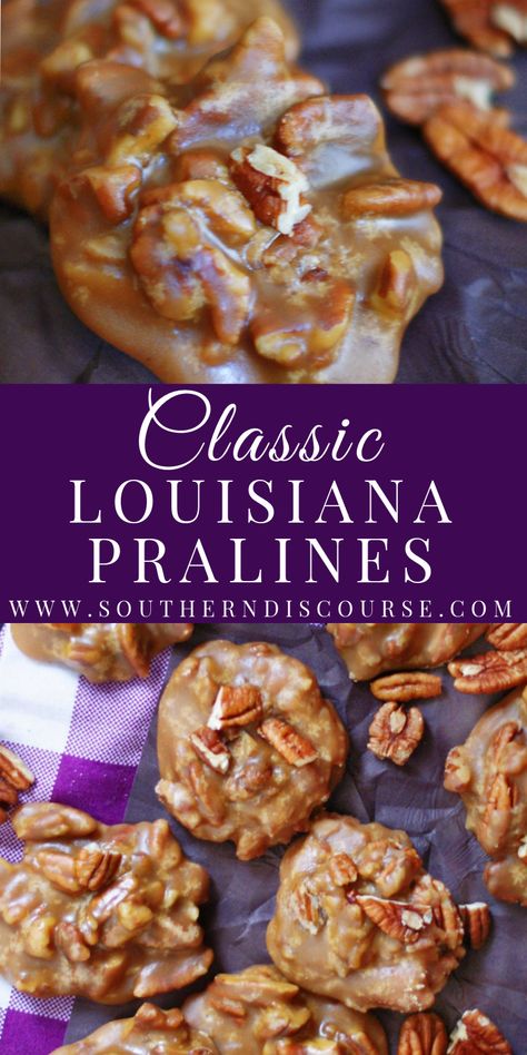 Praline Pecans Recipe New Orleans, Southern Praline Pecans, Creole Praline Recipe, Coconut Pralines Recipe, New Orleans Pecan Pralines, New Orleans Pralines Recipe, Praline Party Mix Recipe, Buttermilk Pralines Recipe, Praline Recipe Easy