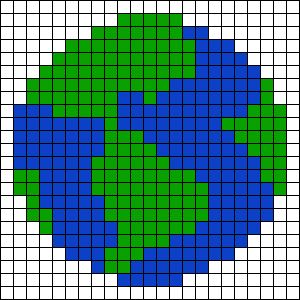 Earth Perler Bead Pattern, Planet Pixel Art, Earth Planet, Pixel Beads, Easy Pixel Art, Crochet Business, Mini Cross Stitch, Crochet Tapestry, Alpha Pattern