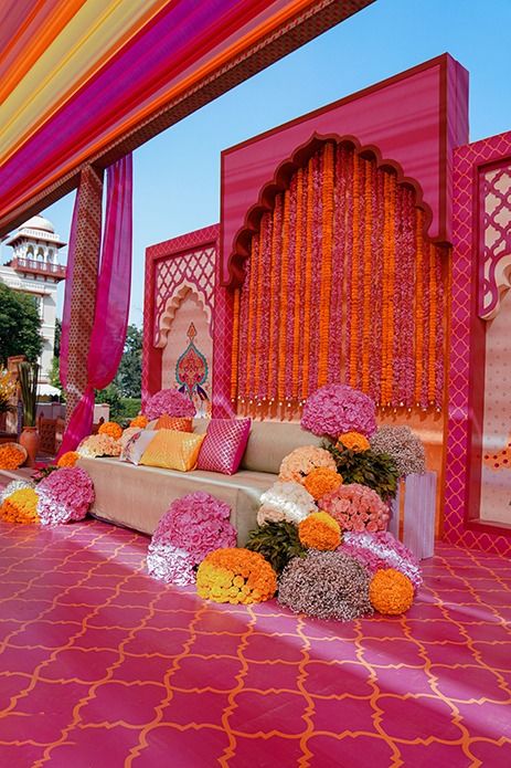 mehndi decor ideas, pink floral searing, haldi ideas, colouefull decoration, roses decor, pink inspo, indian wedding decor ,floral wedding, pink themed mehndi ceremony decoration, Wedding Dance Floor Design, Dance Floor Design, Haldi Decoration Ideas, Haldi Ceremony Decorations, Asian Wedding Decor, Wedding Dance Floor, Indian Wedding Theme, Mehendi Decor Ideas, Sangeet Ceremony