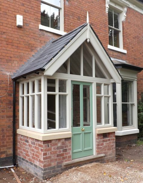 Enclosed Porch Ideas Exterior, Glassed In Front Porch, Upvc Porch Makeover, Glass Porch Ideas, Uk Porch Ideas, Glass Front Porch, Glazed Porch, Enclosed Porch Ideas, Upvc Porches