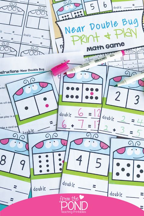 Near Doubles Activities, Doubles Plus One, Near Doubles, Math Doubles, Sixth Grade Math, Maths Games, From The Pond, Go Math, Learning Tips