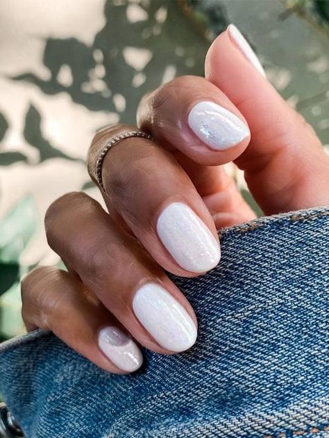 White Shimmer Nails, Silver Nail Polish, White And Silver Nails, Zebra Nails, Sns Nails, Nail Shimmer, Nails Homecoming, Homecoming Nails Acrylic, White Nail Polish