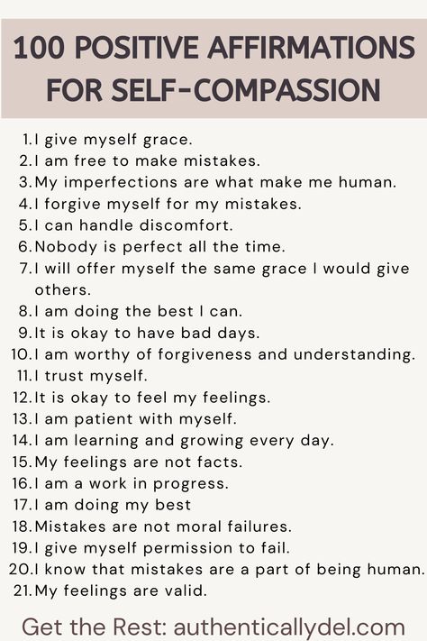 self-compassion affirmations Self Compassion Affirmations, Kind Affirmations, Be Nicer To Yourself, Spiritual Journaling, Be Kinder To Yourself, Self Compassion Quotes, Mindful Self Compassion, Compassion Quotes, Healing Journaling