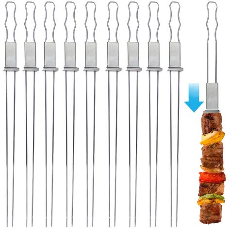 Grill Skewers, Barbecue Skewers, Kabob Sticks, Shish Kabob, Grilling Accessories, Kebab Skewers, Kabob Skewers, Blue Donuts, Metal Skewers