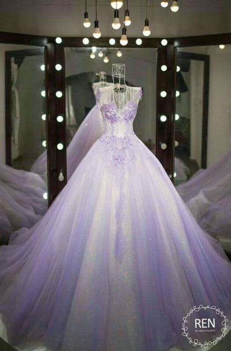 Lavendar Wedding Dresses, Wedding Dress With Purple Accents, White And Purple Wedding Dress, Purple Wedding Dress The Bride, Purple And White Wedding Dress, Violet Wedding Dress, Light Purple Wedding Dress, Purple Princess Dress, Lavender Wedding Dress