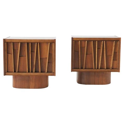 Brutalist Pair of Bedside Tables For Sale at 1stDibs Cherry End Tables, Mid Century Nightstand, Kaare Klint, Modern End Tables, Night Stands, Mirrored Nightstand, American Modern, Modern Nightstand, Modern Side Table