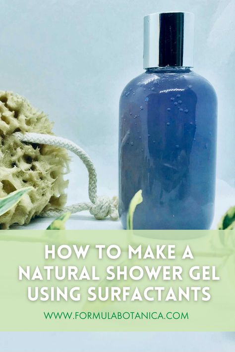 How to Make a Natural Shower Gel using Surfactants - Formula Botanica Shower Gel Diy, Shower Gel Recipe, Natural Shower Gel, Natural Showers, Blue Spirulina, Facial Lotion, Cosmetics Ingredients, Cream Cleanser, Diy Natural Products