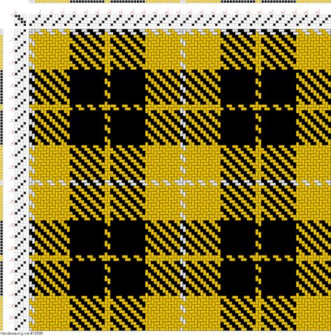 Handweaving.net: Weaving Draft Barclay Dress (W2, Y12, BK12, Y2), Scottish and Other Tartans Collection, Scotland, Varying Dates, 1800-2005?, #13595 Weaving Patterns Loom, Weaving Patterns Design, Weaving Scarfs, Print Scarf Design, Weaving Book, Net Weaving, Towel Weaving, Rigid Heddle Weaving, Weaving Drafts