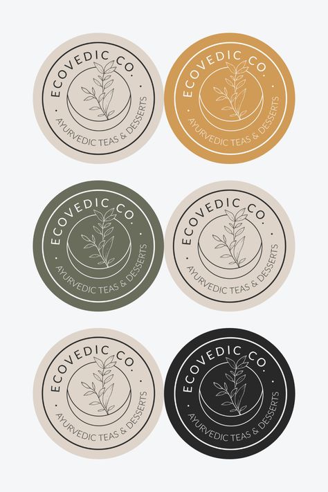 Sleek serif font and earthen sticker design for ecofriendly and healthy brand of organic products. Brand Sticker Design, Healthy Logo Ideas, Organic Branding Design, Organic Tea Brands, Healthy Logo, Organic Branding, Dance Logo, Organic Labels, Co Branding