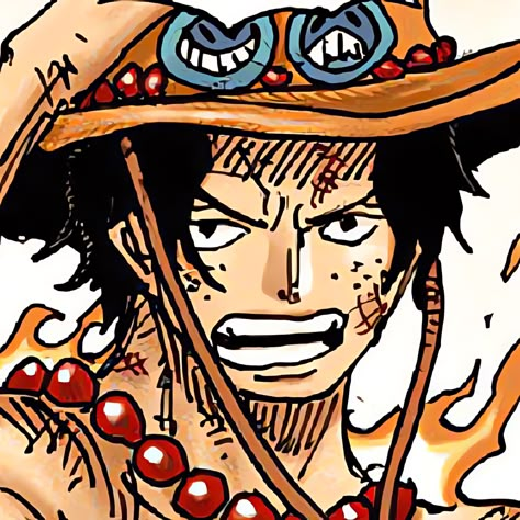 Ace Anime, Ace Pfp, Ace One Piece Manga Color, One Piece Pfps, Ace Op Icon, Ace One Piece Pfp, Ace Manga, Ace D Portgas, Ace Pfp Manga