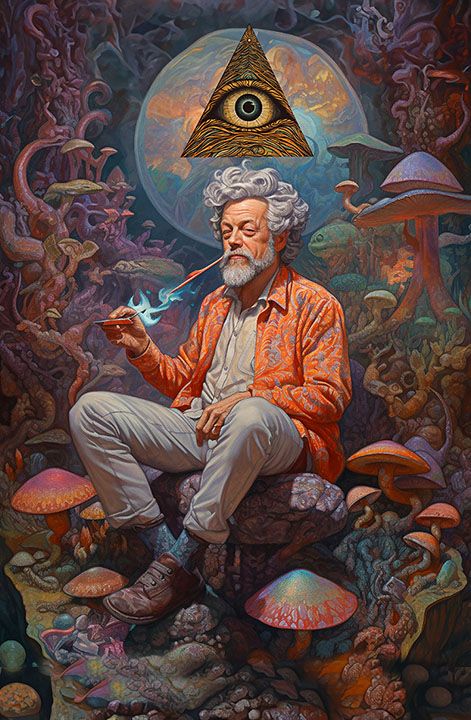 "#TerenceMcKenna Explore the visionary world at PsychonautDream.com Psychodelisch Art, Psycilobin Mushrooms, Mushroom Psylocibin, Mushroom Psychedelique, Psychedelia 1960s, Psychadelic Mushroom, Trippy Cartoon, Trippy Visuals, Acid Art