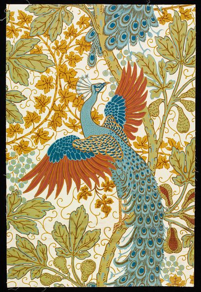 Fig and Peacock | Crane, Walter R.W.S. | V&A Search the Collections Crane Bird Illustration, Metal Wall Art Diy, Vintage Flower Tattoo, September Art, Bird Painting Acrylic, Walter Crane, Art Nouveau Floral, Easy Art Projects, Crane Bird