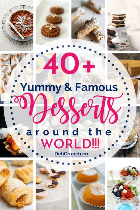 A huge chunk of my unending bucket list that I have yet to cross out is to travel and taste every delicious food and famous desserts around the world. #famousdesserts #dessert #dessertrecipes  #bestdesserts #dessertsbycountry #famousdessertsaroundtheworld #recipes #pastry #sweets #confectionary #yummy #foodgasm #foodblogger Desserts Around The World, Famous Desserts, International Desserts, Tiramisu Dessert, Around The World Food, Delicious Clean Eating, Foreign Food, Popular Desserts, Nutritious Snacks