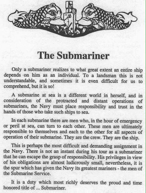 The Submariner Hooyah Navy, Remembering Grandpa, Submarine Drawing, Submarine Art, Navy Quotes, Virginia Class Submarine, Military Life Quotes, Royal Navy Submarine, Us Submarines