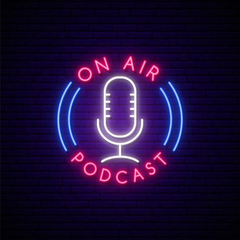 Letrero de neón podcast. | Premium Vector #Freepik #vector #musica #grafico #neon #signo Podcasts Ideas, Podcast Banner, Podcast Background, On Air Radio, Ruangan Studio, Podcast Setup, Podcast Studio, Neon Logo, Wow Video