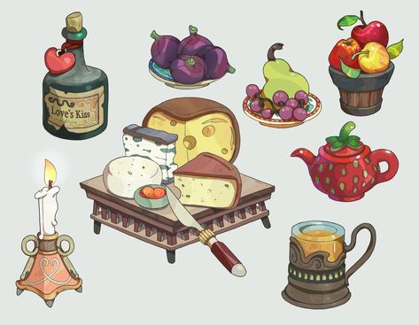 Fictional Food, Dragon Project, The Art Showcase, Props Design, Fantasy Shop, Props Concept, Art Showcase, Fantasy Food, Props Art