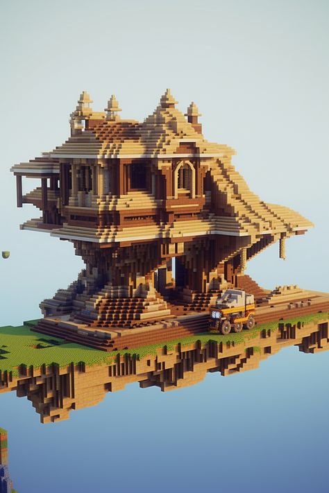 Explore the enchanting world of Minecraft with this stunning art nouveau-inspired small house on a floating platform. Discover intricate weaving and contrasting balance in this richly detailed design/architecture study. Get inspired and create your own masterpiece! #MinecraftBaseIdeas #ArtNouveau #DesignInspiration Minecraft Base Ideas, Architecture Study, Minecraft Base, Base Ideas, Floating Platform, Detailed Design, Design Architecture, Small House, Get Inspired