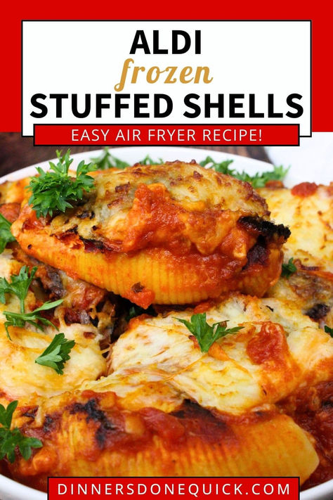 Craving a quick and delicious meal? These ALDI Frozen Stuffed Shells are perfect for busy weeknights! Pop them in the air fryer for a cheesy, golden-brown finish that will have everyone asking for seconds. No need to preheat the oven—this easy air fryer recipe delivers a crispy outside and a gooey, cheesy inside in just minutes. Serve with a side salad for a complete meal that’s sure to please. #AirFryerRecipes #StuffedShells #AldiFinds Aldi Air Fryer Recipes, Frozen Stuffed Shells, Air Fryer Easy, Aldi Recipes, Shells Recipe, Pork Schnitzel, Air Fryer Recipe, Hearty Casseroles, Stuffed Shells Recipe