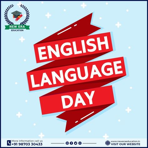 English Language Day Education Illustration, English Day, Ribbon Vector, Kindergarten Curriculum, Technology Logo, Innovation Technology, Red Ribbon, English Language, This World