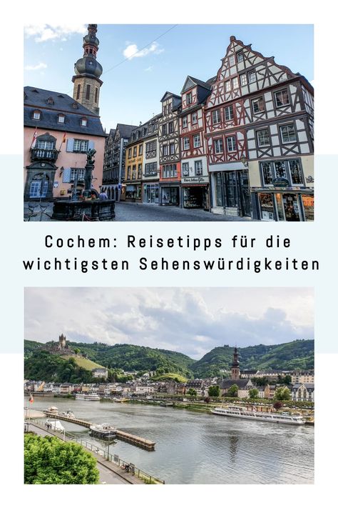 Entdecke das malerische Cochem in Rheinland-Pfalz, Deutschland und genieße die atemberaubende Aussicht von Reichsburg auf die Mosel. Erkunde die kleinen Gassen der historischen Altstadt, schlendere durch die Straßen von Cochem und besuche das Kapuzinerkloster oder die alte Senfmühle. Für Wanderer ist die Region an der Mosel besonders gut geeignet, denn es gibt zahlreiche Wanderwege wie den Moselsteig, der durch Cochem verläuft. Ein weiterer toller Aussichtspunkt ist das Pinnerkreuz, zu dem auch