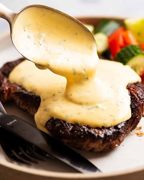 Béarnaise Sauce – world’s finest steak sauce Best Steak Sauce, Bernaise Sauce, Béarnaise Sauce, Sauce For Steak, Sauce Béarnaise, Recipe Tin Eats, Tin Eats, Stick Blender, Ground Beef And Rice