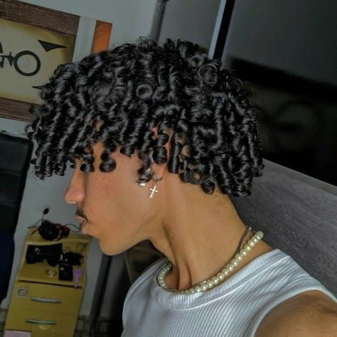 Finger Curls Men, Finger Coils Men, Finger Coils Natural Hair, Natural Hair Flat Twist, Mens Twists Hairstyles, Coiling Natural Hair, Fade Haircut Curly Hair, Long Curly Hair Men, Natural Hair Men