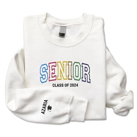 Personalized Embroidered Senior 2024 Custom Sweatshirt With Name On Sleeve, Senior 2024 for Graduate, Senior Class of 2024 Sweatshirt Hoodie, Graduation Sweatshirt, Senior 2024 Gift Idea Senior Class Of 2024, Class Of 2024, Custom Sweatshirts, Embroidered Sweatshirt, Personalized Embroidered, Embroidered Sweatshirts, Sweatshirt Hoodie, Sweatshirts Hoodie, Sweatshirts