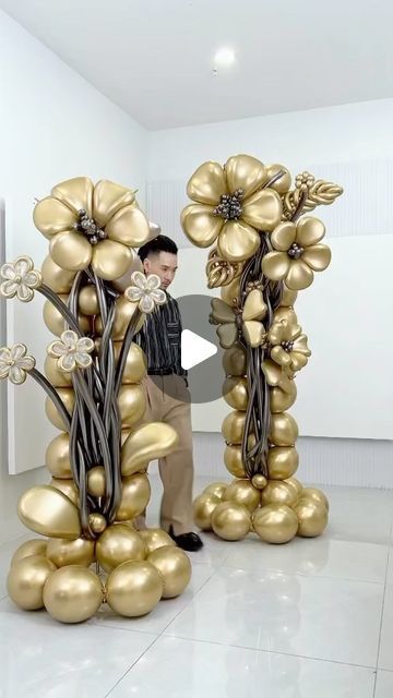 Balloon Columns Ideas, Balloon Decorations Ideas, Flowers And Balloons, Ballon Decoration, Baloon Art, Column Ideas, Balloon Business, Balloons Decoration, Balloon Crafts