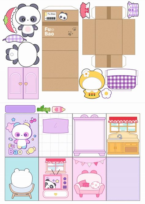 Printable Paper Toys Templates, Papercraft Templates Printables, Paper Toy Printable, Paper Doll Printable Templates, Barbie Paper Dolls, Paper Dolls Clothing, Paper Dolls Diy, Hello Kitty Crafts, Paper Toys Template