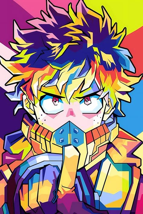 My Hero Academia Deku, Anime Painting, My Hero Academia Anime, Colorful Pop Art, Paint Pots, The Joy Of Painting, Paint By Numbers, Anime Character Drawing, Hero Academia Characters