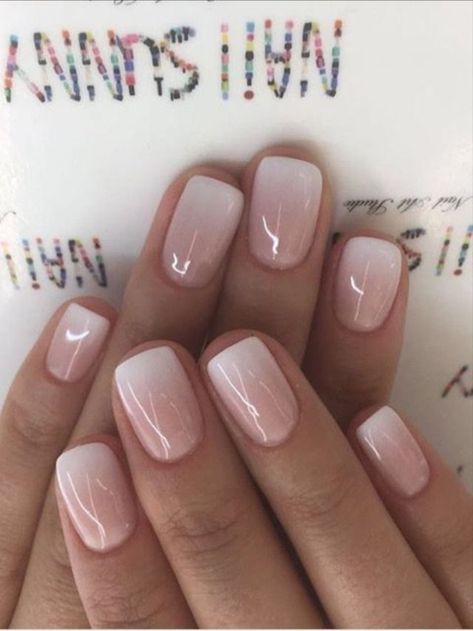 Trendy Neutral Nails 2023, Wedding No Chip Nails, Neutral Nails Sns, Ombré Sns Nails, Neutral Ombre Nails Short, French Sns Nails, Short Gel French Manicure, Subtle French Manicure, Milky French Manicure