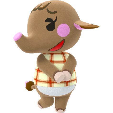 “I'll give it my all, wee one!” ― Ellie, Animal Crossing Ellie (エクレア, Ekurea, Éclair) is a normal elephant villager from the Animal Crossing series, originally only appearing in the earlier games. Her name comes from the first part of the word elephant. Ellie returned to the series in New Leaf, as part of the Welcome amiibo update. By scanning amiibo cards, this villager can be met via the campground and invited to the town. Animal Crossing Ellie, Acnh Ellie, Ellie Acnh, Animal Crossing Cute Villagers, Acnh Villagers, Animal Crossing Amiibo Cards, Amiibo Cards, Animal Crossing Wiki, Kawaii Characters