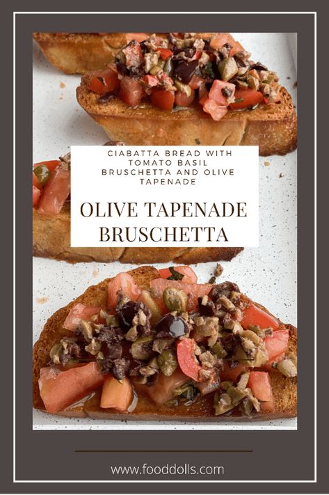 Olive Bruschetta, Easy Bruschetta Recipe, Easy Bruschetta, Italian Olives, Grilled Bread, Bruschetta Recipe, Crowd Pleasing Appetizers, Olive Tapenade, Ciabatta Bread