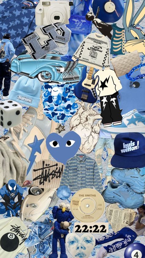 #blue #streetwear #cybery2k Stussy Wallpaper, Streetwear Wallpaper, Cool Basketball Wallpapers, 4k Gaming Wallpaper, Funny Lockscreen, Y2k Wallpaper, Graffiti Wallpaper, Poster Room, Canvas Painting Designs