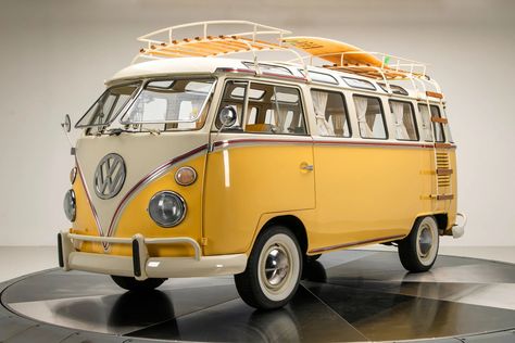 1975 Volkswagen Microbus | RK Motors Classic Cars and Muscle Cars for Sale Vw Emblem, Vw Microbus, Two Tone Paint, Greenhouse Effect, Muscle Cars For Sale, Volkswagen Bus, Front Windows, Gasoline Engine, Engine Types