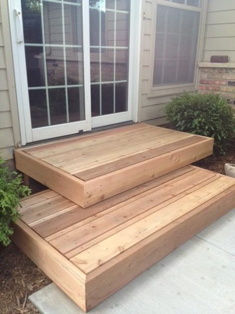 Deck Railing Ideas, Patio Stairs, Front Porch Steps, Patio Steps, Deck Steps, Railing Ideas, Patio Deck Designs, Exterior Stairs, Wood Steps