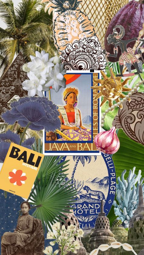 #indo #java #bali #asia #asiatic Bali Aesthetic, Futurisme Retro, Aesthetic Collage, Grand Hotel, Java, Bali, Collage