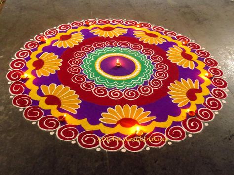 rangoli design Sanskar Bharti Rangoli Designs, Rangoli Designs For Competition, Rangoli Designs Photos, Rangoli Designs Simple Diwali, Rangoli Side Designs, Easy Rangoli Designs Diwali, Rangoli Designs Latest, Simple Rangoli Border Designs, Simple Rangoli Designs Images