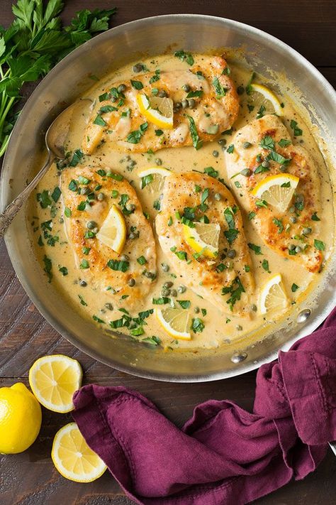 Creamy Chicken Piccata Recipe, Creamy Chicken Piccata, Pan Seared Chicken Breast, Piccata Recipe, Chicken Piccata Recipe, Seared Chicken Breast, Pan Seared Chicken, Chicken Piccata, Cooking Classy