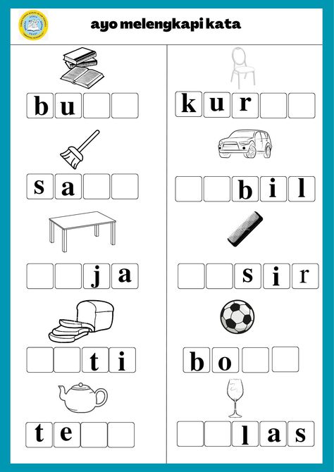 Soal Tk, School Kids Activities, Preschool Activities Printable, Letter Worksheets For Preschool, School Art Activities, Pre Reading Activities, Invoice Template Word, Kindergarten Reading Activities, Kindergarten Coloring Pages