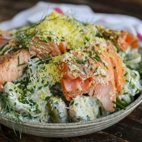 Roasted Salmon Potato Salad - Healthyish Foods Healthyish Recipes, Salad Salmon, Weekend Brunch Recipes, Salmon And Shrimp, Salmon Potato, Yogurt Dressing, Brunch Recipe, Macro Meals, Prepped Lunches