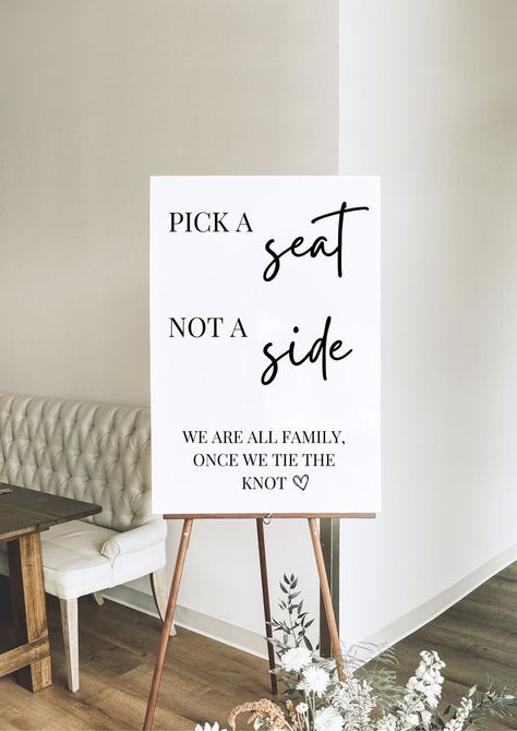 Pick A Seat Sign, Ceremony Sign, Pick A Seat, Seating Sign, Wedding Colours, Printable Wedding Sign, Ceremony Signs, Sign Wedding, Printable Wedding