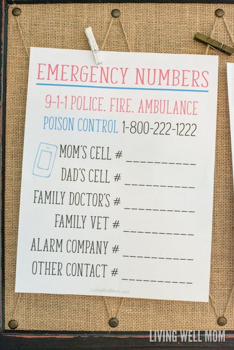 Is your family ready if an emergency happens? Get a FREE PRINTABLE Emergency Numbers List here, plus more printables and simple home safety ideas for family peace of mind. Emergency Numbers For Kids, Emergency Contact List Printable Free, Emergency Numbers Printable, Babysitting Tips, Organize Desk, Kids Charts, Sea Scouts, Emergency Contact List, Emergency Numbers