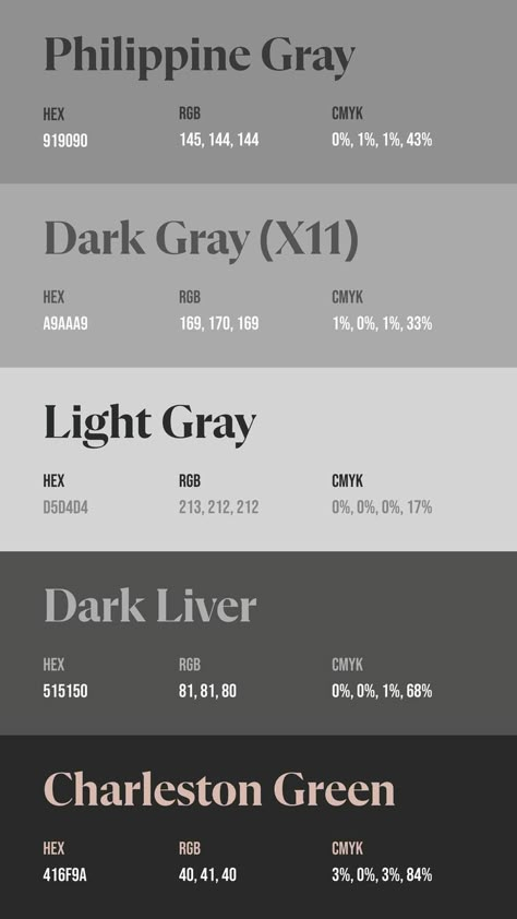 Color Pallets With Grey, Grey Scale Color Palette, Cool Gray Color Palette, Black And Silver Color Palette, Grey Contrast Colors, Grey Color Schemes, Grey Colour Palette, Gray Palette, Flat Color Palette